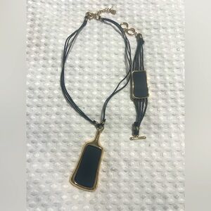Robert Lee Morris Black and Gold Necklace and Bracelet Set